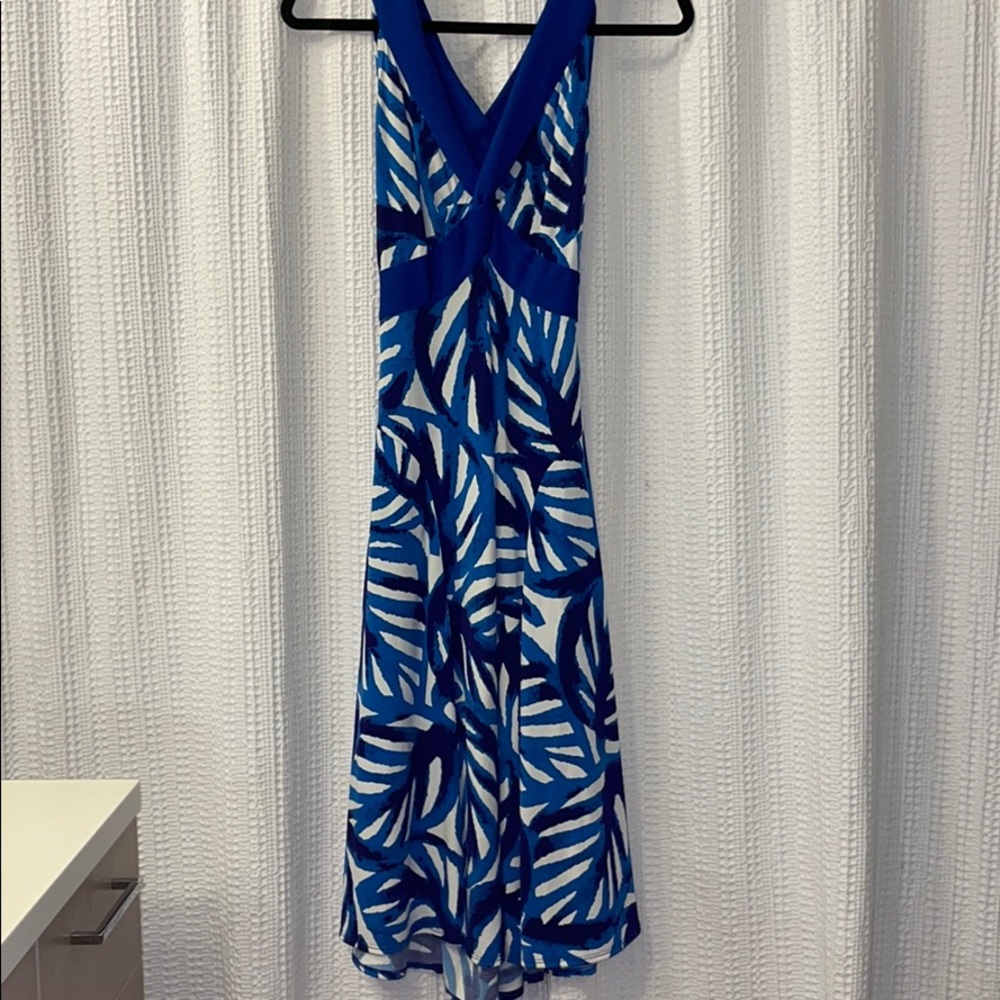 Blue floral midi dress